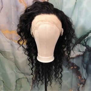 Natural Black Deep Curly Wig 13x4 Lace Front  28” Wig Human Hair Glueless